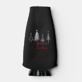 Einfache Elegante Weihnachtsbaume | Schwarz Flaschenkühler (Vorderseite)