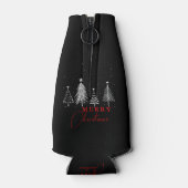 Einfache Elegante Weihnachtsbaume | Schwarz Flaschenkühler (Rückseite)
