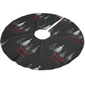 Einfache Elegante Weihnachtsbaume | Schwarz Polyester Weihnachtsbaumdecke (Schrägansicht)