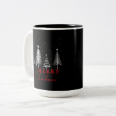 Einfache Elegante Weihnachtsbaume | Schwarz Zweifarbige Tasse (Vorderseite Links)