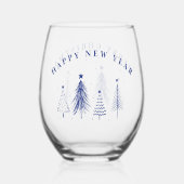 Einfache elegante Weihnachtsbaume Weinglas Ohne Stiel (Rückseite)