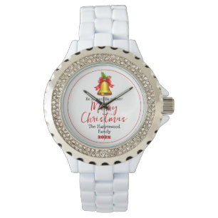 Einfache Elegante Weihnachtsfamilie Foto Collage Armbanduhr