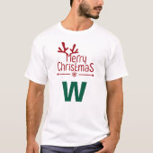 Einfache Elegante Weihnachtsfamilie Mit Monogramm T-Shirt (Vorderseite)