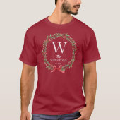 Einfache Elegante Weihnachtsfamilie Mit Monogramm T-Shirt (Vorderseite)
