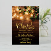 Einfache elegante Weihnachtsfeier Folieneinladung (Stehend vorne)