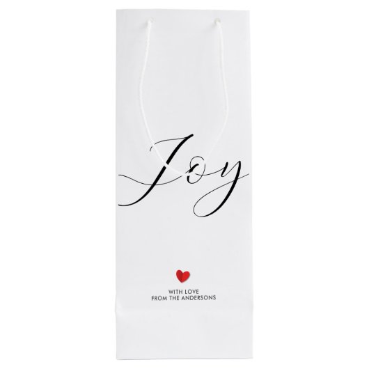 Einfache Elegante Weihnachtsfeier und Liebe Geschenktüte Für Weinflaschen (Rückseite)
