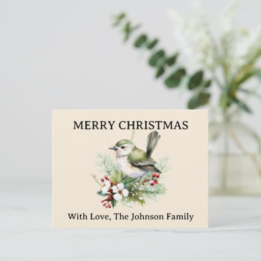 Einfache Elegante Weihnachtsgebirgswelt Feiertagspostkarte (Stehend Vorderseite)