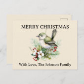 Einfache Elegante Weihnachtsgebirgswelt Feiertagspostkarte (Vorne/Hinten)