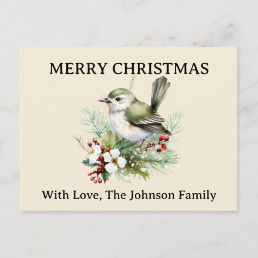 Einfache Elegante Weihnachtsgebirgswelt Feiertagspostkarte (Vorderseite)