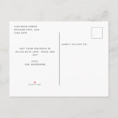 Einfache Elegante Weihnachtskalligraphie Ankündigungspostkarte (Rückseite)