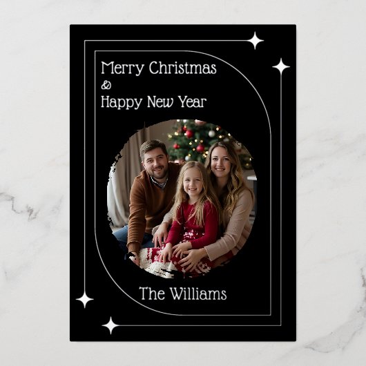 Einfache elegante Weihnachtskarten Vorlage Urlaub (Vorderseite)