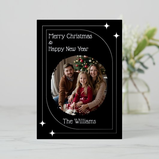 Einfache elegante Weihnachtskarten Vorlage Urlaub (Stehend vorne)