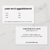 Einfache elegante Weiß Bold Beauty Visitenkarte (Vorne/Hinten)