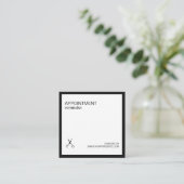 Einfache elegante Weiß Dunkelgraue Haare Ernennung Terminkarte (Stehend Vorderseite)