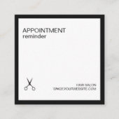 Einfache elegante Weiß Dunkelgraue Haare Ernennung Terminkarte (Vorderseite)