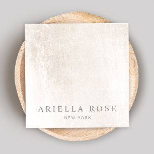 Einfache, elegante, weiß gebürstete Marmorplatte B Quadratische Visitenkarte