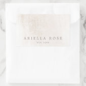 Einfache, elegante, weiß gebürstete Marmorplatte B Rechteckiger Aufkleber (Tasche)