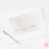 Einfache, elegante, weiß gebürstete Marmorplatte B Rechteckiger Aufkleber (Umschlag)