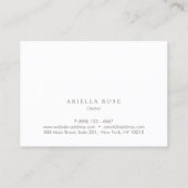 Einfache, elegante, weiß gebürstete Marmorplatte B Visitenkarte (Rückseite)