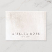 Einfache, elegante, weiß gebürstete Marmorplatte B Visitenkarte (Vorderseite)