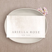 Einfache, elegante, weiß gebürstete Marmorplatte B Visitenkarte