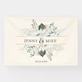 Einfache, elegante weiße Blume Banner (Horizontal)