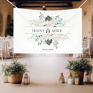 Einfache, elegante weiße Blume Banner