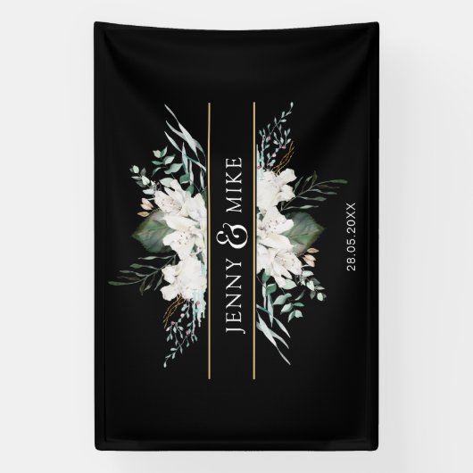 Einfache, elegante weiße Blume Banner (Vertikal)