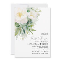 Einfache elegante weiße Blumen-Hochzeitsshower-Ein