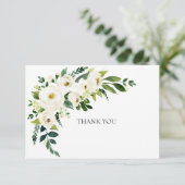 Einfache Elegante Weiße Blütenfamilie Tod Vielen D Dankeskarte (Stehend Vorderseite)