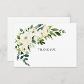Einfache Elegante Weiße Blütenfamilie Tod Vielen D Dankeskarte (Vorne/Hinten)