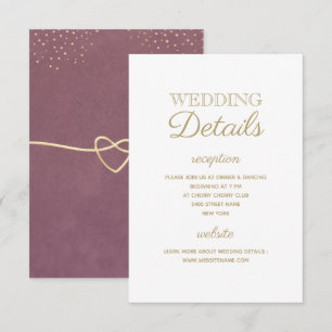 Einfache elegante weiße Gold-Hochzeitsinformations Einladung