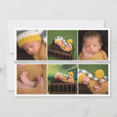 Einfache elegante weiße, graue Kreuz-Kinderfotosam Ankündigung (Rückseite)