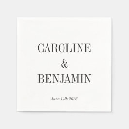 Einfache, elegante, weiße Hintergrundhochzeit Serviette