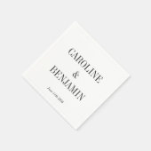 Einfache, elegante, weiße Hintergrundhochzeit Serviette (Ecke)