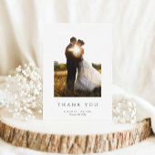 Einfache, elegante weiße Hochzeit Dankeskarte