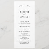 Einfache, elegante weiße Hochzeit Programm (Vorderseite)