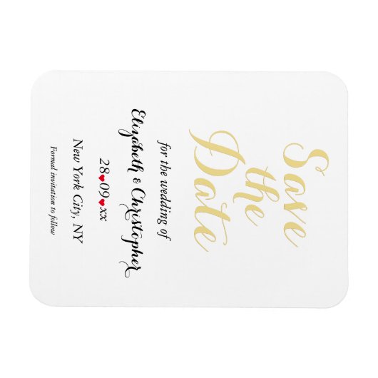 Einfache, elegante, weiße Hochzeit rettet das Datu Magnet (Horizontal)