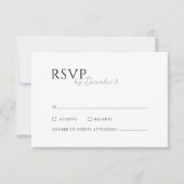 Einfache, elegante weiße Hochzeit RSVP Karte (Vorderseite)