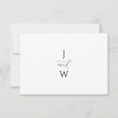 Einfache, elegante weiße Hochzeit RSVP Karte (Rückseite)