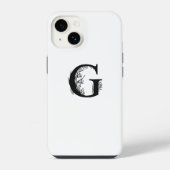EINFACHE ELEGANTE WEISSE MONOGRAMM SCHREIBEN G DES iPhone HÜLLE (Rückseite)