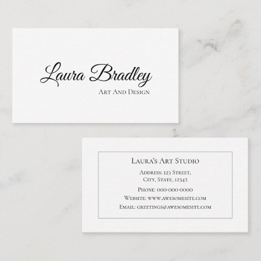 Einfache, elegante, weiße Norm, 3,5" x 2,0" Busse Visitenkarte (Vorne/Hinten)