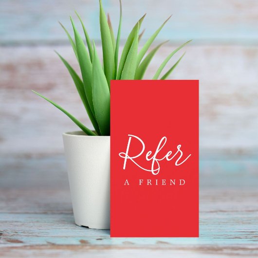 Einfache, elegante, weiße Referenzkarte Empfehlungskarte