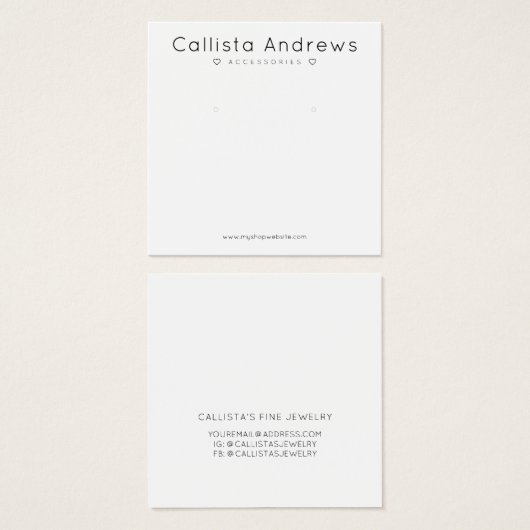 Einfache, elegante, weiße, schwarze Herzen (Vorne & Hinten)