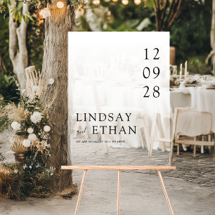 Einfache elegante weiße transparente Hochzeit Acrylschild