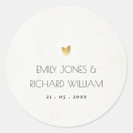 EINFACHE ELEGANTE WEISSE TYPOGRAPHIE RUNDER AUFKLEBER