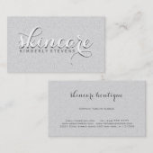 Einfache Elegante Weißer Glitzer Visitenkarte (Vorne/Hinten)