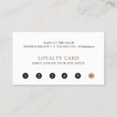 Einfache Elegante Weißer Salon Treuekarte (Rückseite)