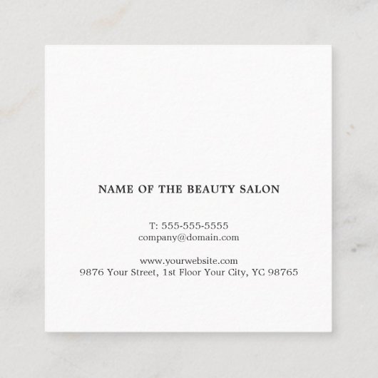 Einfache Elegante Weißes Gold Herzstück Beauty Ver Terminkarte (Rückseite)