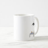Einfache Elegante Whimsy Charming Niedlich Cat ind Kaffeetasse (VorderseiteRechts)